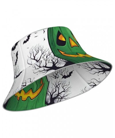 Green Ghost Horror Halloween Pumpkin Print Fisherman's Cap Fashionable Hat Fisherman Hats Sun Hats for Fishing, Cap $12.79 Su...