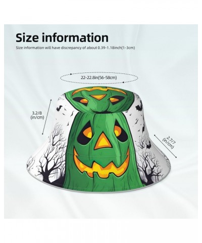 Green Ghost Horror Halloween Pumpkin Print Fisherman's Cap Fashionable Hat Fisherman Hats Sun Hats for Fishing, Cap $12.79 Su...