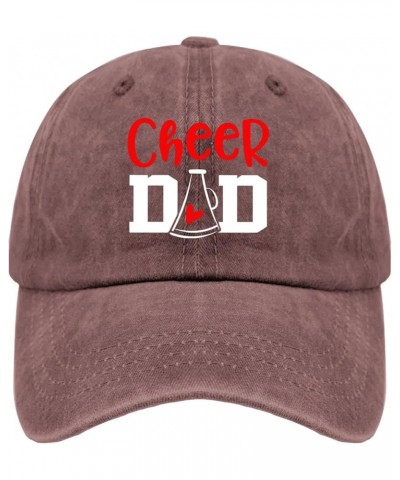 Cheer Dad2 Hats for Women Baseball Caps Trendy Washed Workout Hat Quick Dry Wine Red $9.50 Baseball Caps