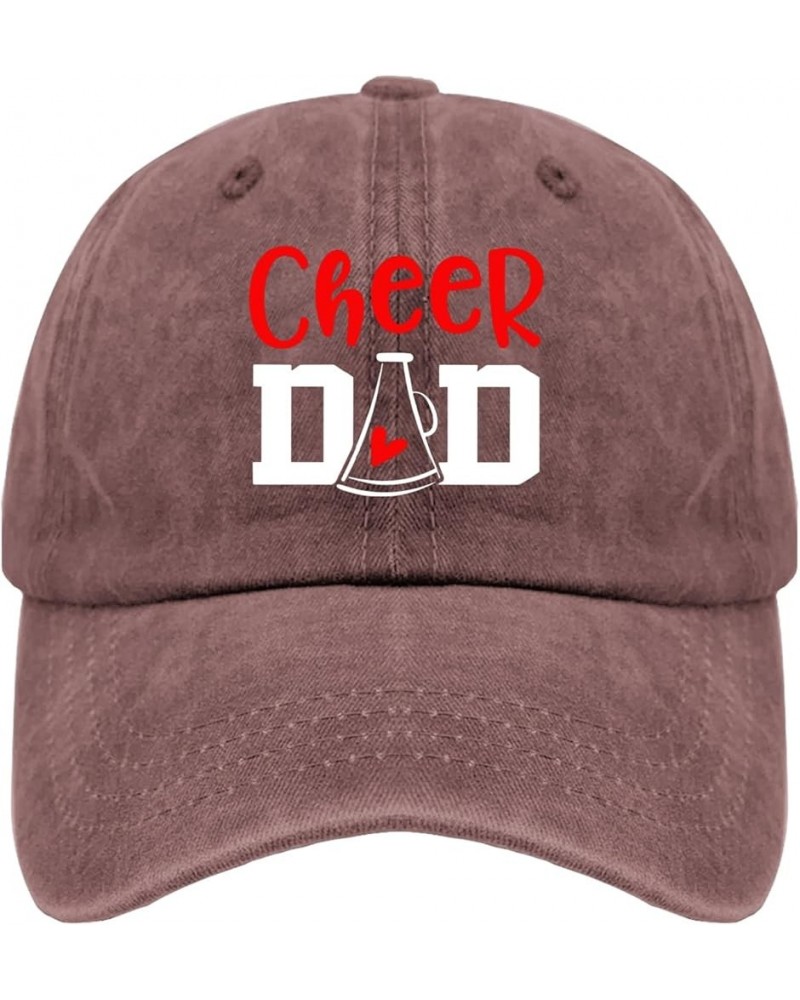 Cheer Dad2 Hats for Women Baseball Caps Trendy Washed Workout Hat Quick Dry Wine Red $9.50 Baseball Caps