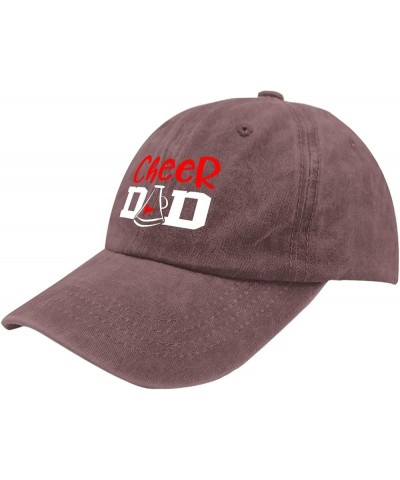 Cheer Dad2 Hats for Women Baseball Caps Trendy Washed Workout Hat Quick Dry Wine Red $9.50 Baseball Caps