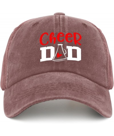 Cheer Dad2 Hats for Women Baseball Caps Trendy Washed Workout Hat Quick Dry Wine Red $9.50 Baseball Caps