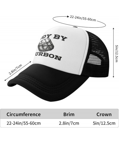 Body-by-Bourbon Mesh Cap Unisex Baseball Cap Men Women Trucker Hat Black $14.56 Baseball Caps