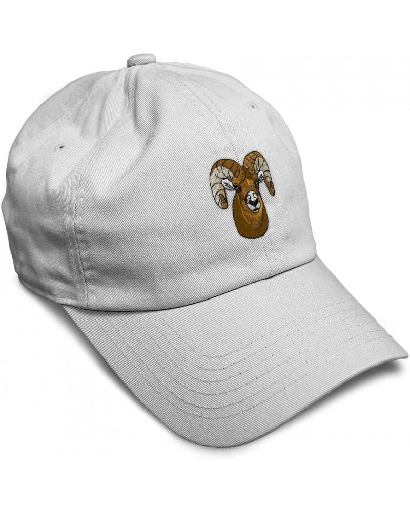 Soft Baseball Cap Bighorn Sheep A Embroidery Farm and Domesticated Animals Cotton Dad Hats for Men & Women White Design Only ...