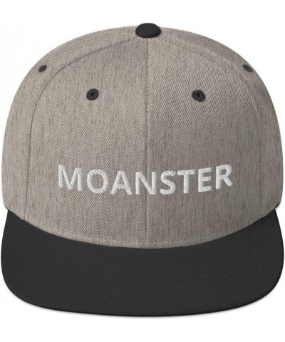 Maonster Funny Adult Joke Flatbrim Flat Brim Snapback Hat Cap Heather/Black $17.73 Baseball Caps