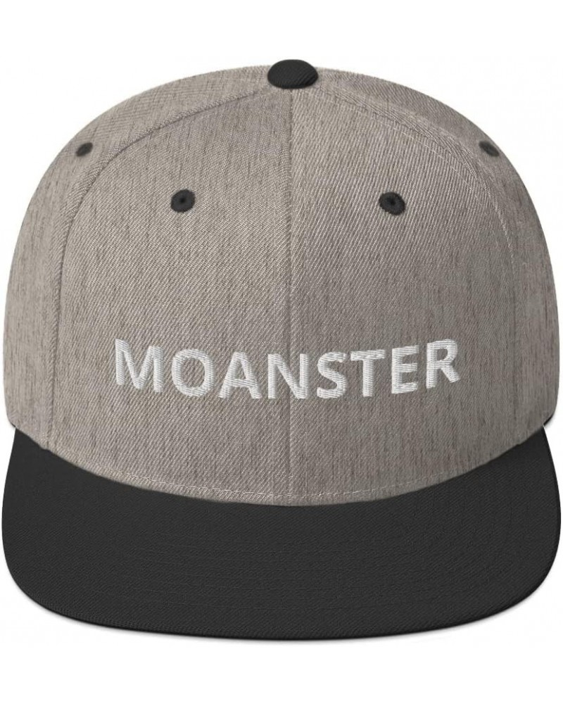 Maonster Funny Adult Joke Flatbrim Flat Brim Snapback Hat Cap Heather/Black $17.73 Baseball Caps