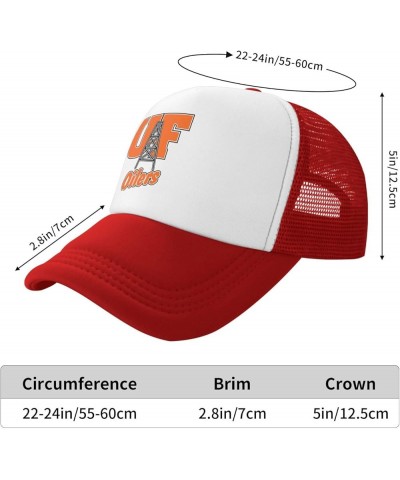 University of Findlay Logo Trucker Hats for Both Men and Women - Mesh Baseball Snapback Hats Red $17.86 Baseball Caps