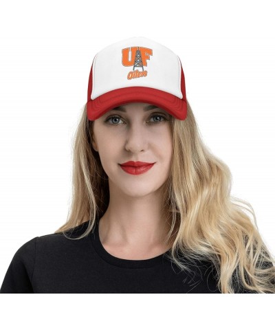 University of Findlay Logo Trucker Hats for Both Men and Women - Mesh Baseball Snapback Hats Red $17.86 Baseball Caps