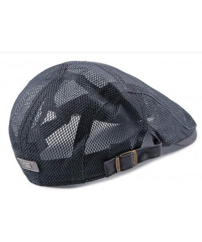 Adjustable Summer Flat Adult Breathable Hat Cap Mesh Cabbie Beret Newsboy Baseball Caps Mens Visor Hat Grey $8.94 Newsboy Caps