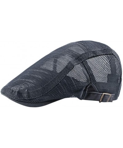 Adjustable Summer Flat Adult Breathable Hat Cap Mesh Cabbie Beret Newsboy Baseball Caps Mens Visor Hat Grey $8.94 Newsboy Caps