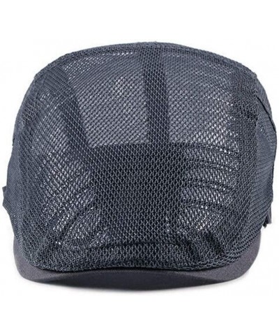 Adjustable Summer Flat Adult Breathable Hat Cap Mesh Cabbie Beret Newsboy Baseball Caps Mens Visor Hat Grey $8.94 Newsboy Caps