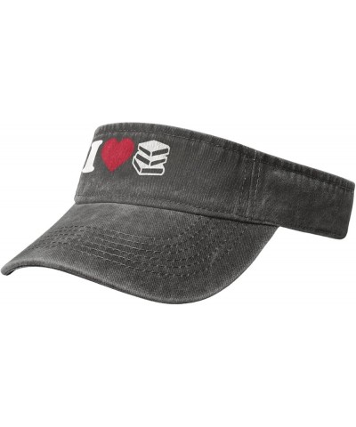 I Love Books Sun Visor Hats Cotton Caps Beach Leisure Empty Top Baseball Cap for Men Women Deep Heather $14.67 Sun Hats