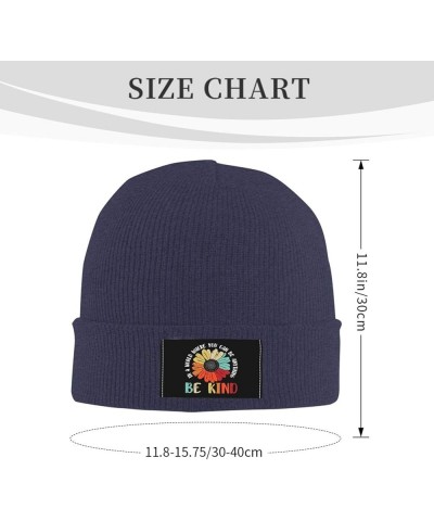 in A World Where You Can Be Anything BE Kind LGBT Rainbow Beanie Hat Men Skull Cap Women Knit Slouchy Hat Black Navy Blue $10...