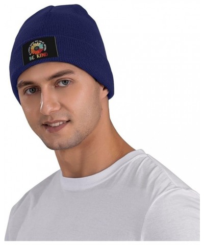 in A World Where You Can Be Anything BE Kind LGBT Rainbow Beanie Hat Men Skull Cap Women Knit Slouchy Hat Black Navy Blue $10...