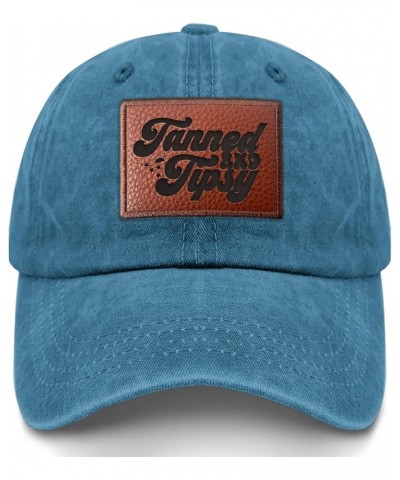 Tanned and Tipsy Baseball Cap Humor Running Hat Gifts for Grandpa Who Like Engraved,Baseball Cap Suitable for Beach Cyan Blue...