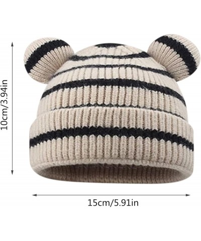 for Women Lined Cable Knitted Winter Warm Hat Slouch Cap Adult Wool Khaki $8.14 Skullies & Beanies