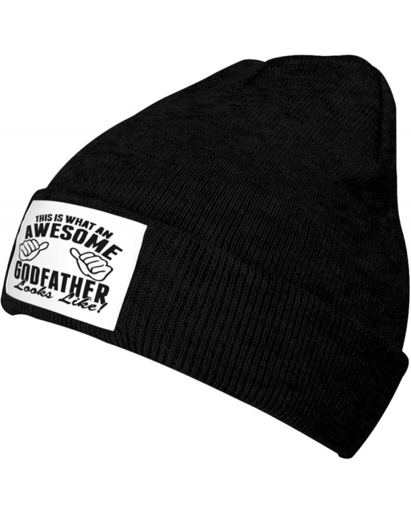 This is What an Awesome Godfather Looks Like Gift Winter Knit Beanie Hat Warmer Fleece Lined Skull Cap for Men Women Black $1...