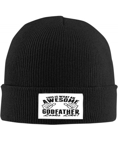 This is What an Awesome Godfather Looks Like Gift Winter Knit Beanie Hat Warmer Fleece Lined Skull Cap for Men Women Black $1...