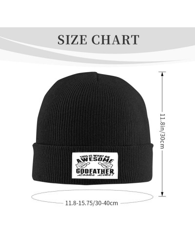 This is What an Awesome Godfather Looks Like Gift Winter Knit Beanie Hat Warmer Fleece Lined Skull Cap for Men Women Black $1...