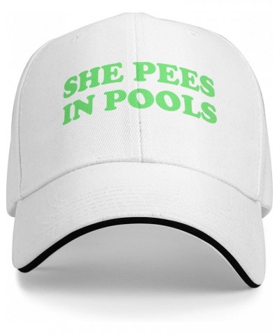 She Pees in Pools Baseball Cap Adjustable Vintage Dad Hat for Men Women,Black $24.20 Baseball Caps