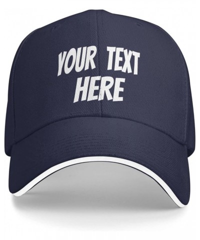 Custom Hat,Custom Logo Caps Your Design Here,Add Your Own Text and Design,Classic Mens Womens Trucker Hat Navy Blue $8.10 Bas...