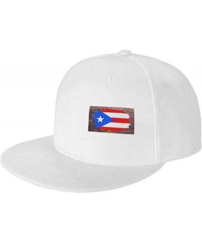 Snapback Baseball Cap Brick Wall Puerto Rico Flag Hat White $12.17 Baseball Caps