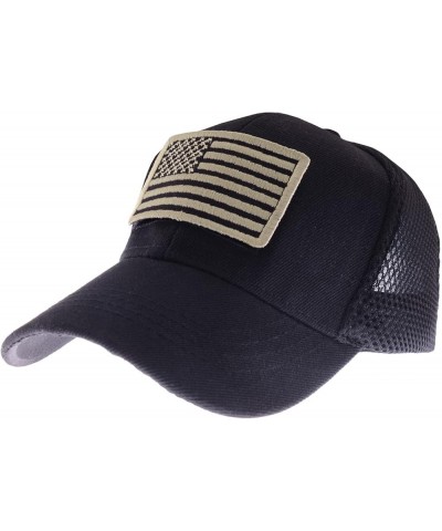 Camouflage Trucker Special Tactical Operator Forces USA Flag Patch Baseball Cap 2-black $10.56 Baseball Caps