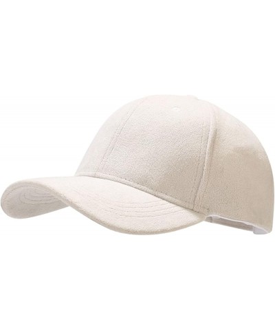 Baseball Cap Low Profile Dad Hat Adjustable Cap Unisex Plain Solid Unconstructed Hat for Women Men White $6.59 Baseball Caps