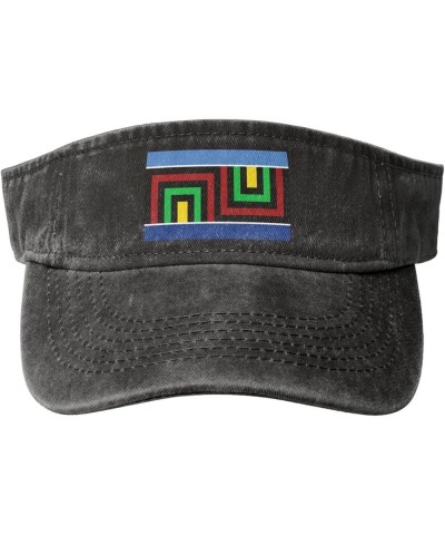 Bandera del Pueblo Qom Sun Visor Hats for Women Men Adjustable Sports Sun Hats Cotton Golf Cap Black $14.57 Sun Hats