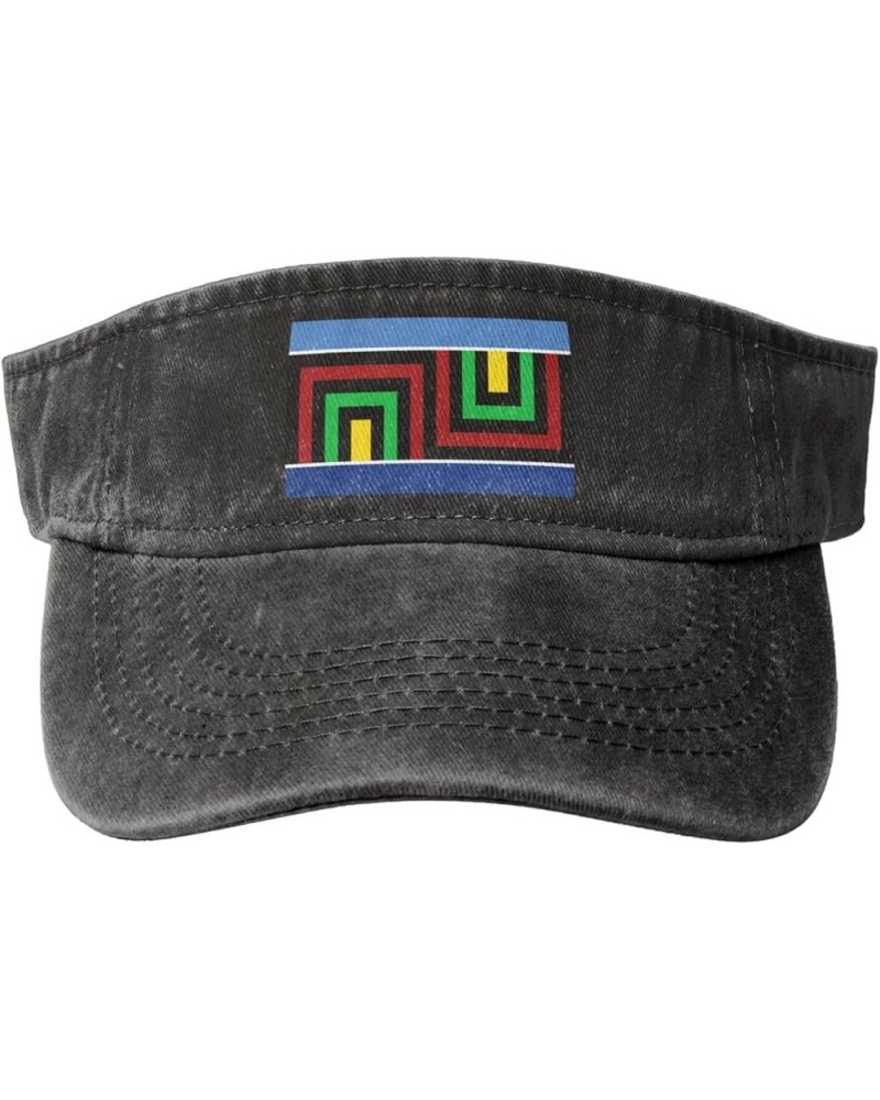 Bandera del Pueblo Qom Sun Visor Hats for Women Men Adjustable Sports Sun Hats Cotton Golf Cap Black $14.57 Sun Hats