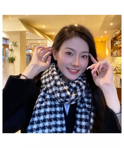 Scarfs Hat Women Fashion Long Shawl Grid Winter Warm Chidori GridLarge Scarf B $12.55 Scarves