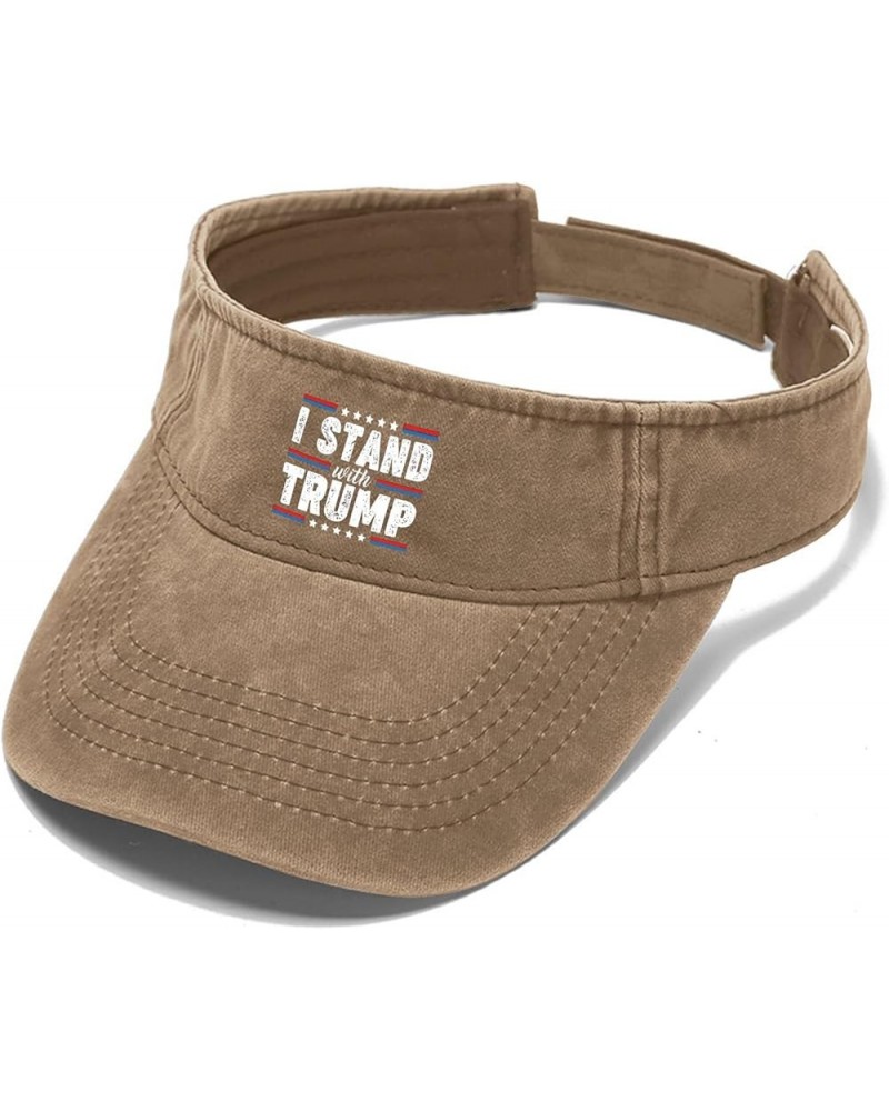 I Stand with Trump, Trump 2024, Americans Trump, Best Trump, Retros Trump Hat Visors for Adult Sun Pigment Khaki $11.98 Visors