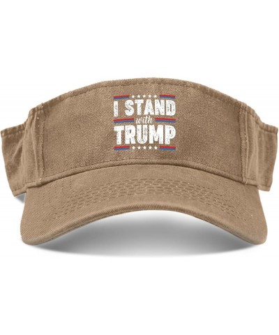 I Stand with Trump, Trump 2024, Americans Trump, Best Trump, Retros Trump Hat Visors for Adult Sun Pigment Khaki $11.98 Visors