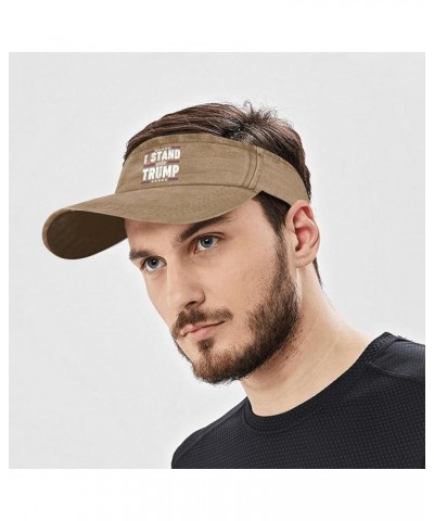 I Stand with Trump, Trump 2024, Americans Trump, Best Trump, Retros Trump Hat Visors for Adult Sun Pigment Khaki $11.98 Visors