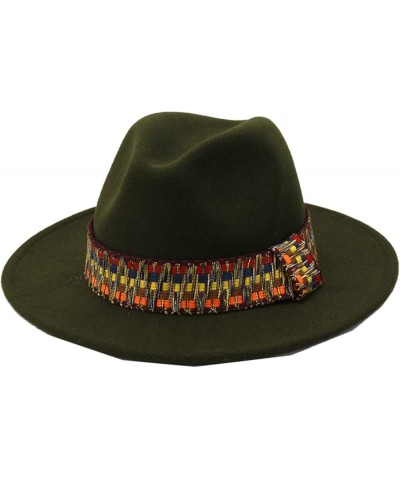 Fedora Hats for Men & Women - Trendy and Plain Wide Brim Panama Hat, Autumn Winter Woolen Felt Jazz Caps Rust Red2 $13.46 Fed...