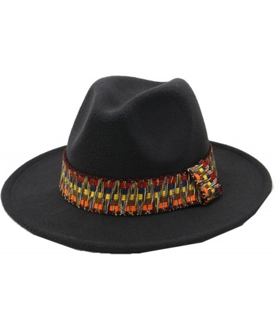 Fedora Hats for Men & Women - Trendy and Plain Wide Brim Panama Hat, Autumn Winter Woolen Felt Jazz Caps Rust Red2 $13.46 Fed...