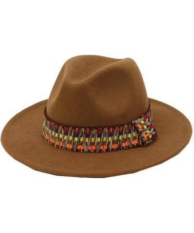 Fedora Hats for Men & Women - Trendy and Plain Wide Brim Panama Hat, Autumn Winter Woolen Felt Jazz Caps Rust Red2 $13.46 Fed...