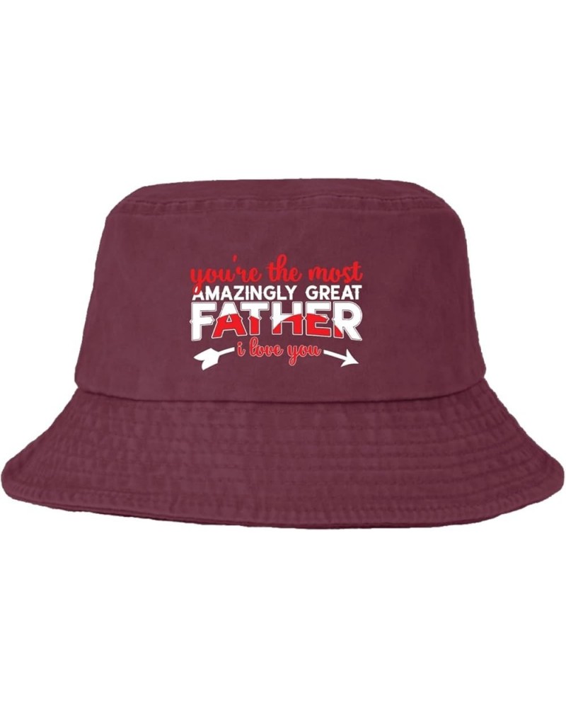 You're The mosts Amazingly Great Father I Love You Bucket Hats Bucket Hat Funny Women Hats for Hiking Deep Rose $12.70 Bucket...