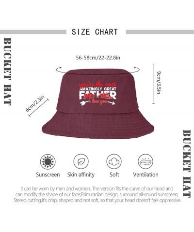 You're The mosts Amazingly Great Father I Love You Bucket Hats Bucket Hat Funny Women Hats for Hiking Deep Rose $12.70 Bucket...