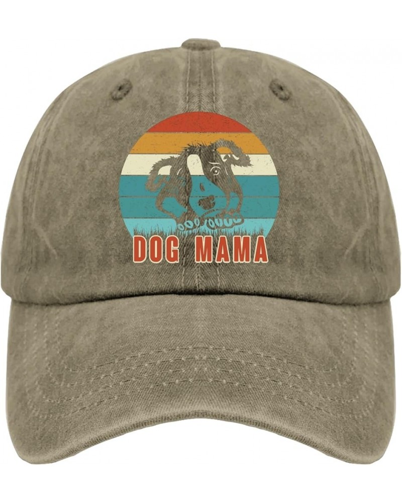 Dog Mama Trucker hat Camping hat Womens hat Gifts for Girlfriends Baseball Caps Pigment Khaki $9.87 Sun Hats