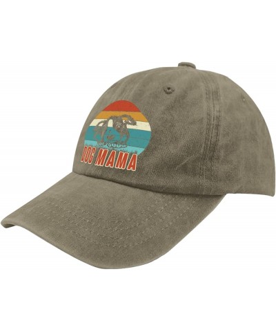 Dog Mama Trucker hat Camping hat Womens hat Gifts for Girlfriends Baseball Caps Pigment Khaki $9.87 Sun Hats