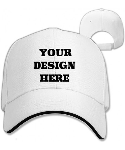 Custom Baseball Cap Bulk Custom Trucker Hats for Men Women,Design Your Own Baseball Hat 8-white $7.63 Sun Hats