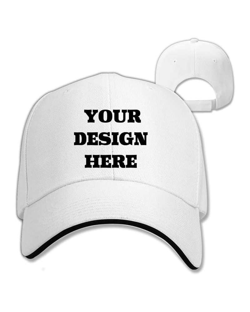 Custom Baseball Cap Bulk Custom Trucker Hats for Men Women,Design Your Own Baseball Hat 8-white $7.63 Sun Hats