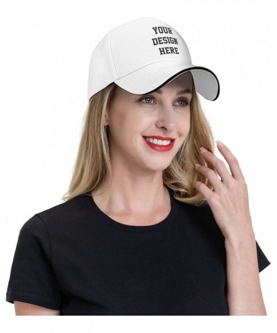 Custom Baseball Cap Bulk Custom Trucker Hats for Men Women,Design Your Own Baseball Hat 8-white $7.63 Sun Hats