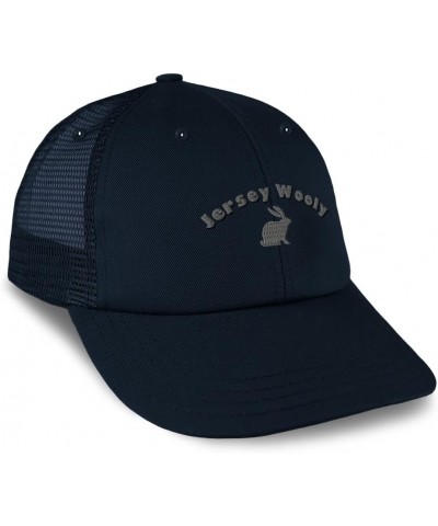 Custom Custom Trucker Hat Baseball Cap Jersey Wooly Breed Cotton Bunny Dad Hats for Men & Women Navy Design Only $14.50 Baseb...