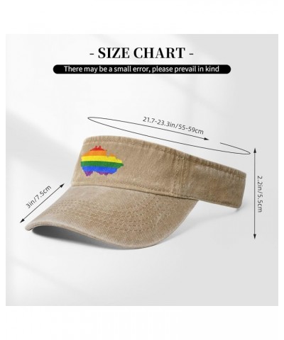 LGBT Flag Map of The Czech Republic Sun Hat Sun Visor Hats for Women Men Baseball Cap Golf Hats Natural $10.18 Visors