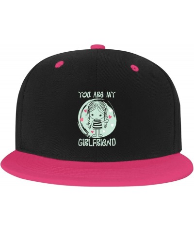 You are My Girlfriend Baseball Cap for Men Women Snapback Hat Adjustable Flat Bill Hats Pink $10.38 Baseball Caps