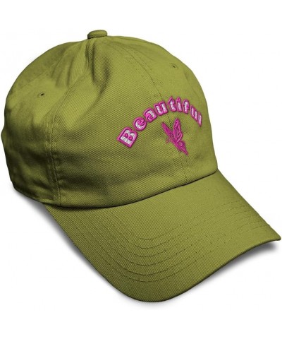 Soft Baseball Cap Beautiful Butterfly Cotton Dad Hats for Men & Women Olive Green $11.48 Baseball Caps