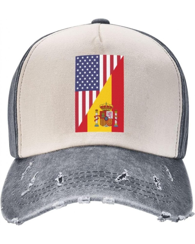 America Spain Friendship Flag Upgrade Your Style with Funny Adjustable Cotton Baseball Caps for Men and Women Gray $17.45 Bas...