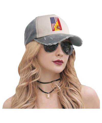 America Spain Friendship Flag Upgrade Your Style with Funny Adjustable Cotton Baseball Caps for Men and Women Gray $17.45 Bas...